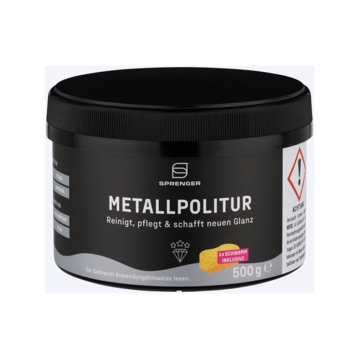 Sprenger polish per metalli, barattolo 500g incl. spugna