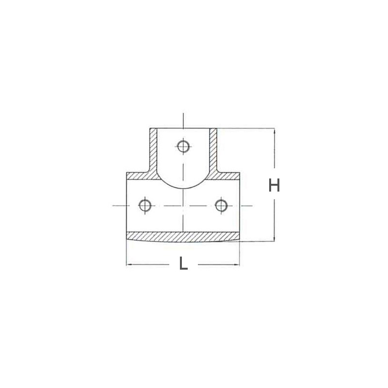 Tee inox 90° ø mm.22