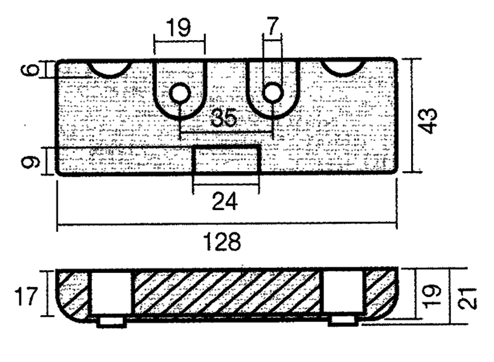 Tecnoseal Piastra Verado 215-275 In Zinco