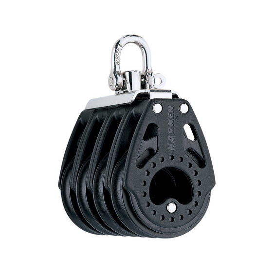 Harken bozzello Carbo 75 mm - quadruplo con grillo girevole
