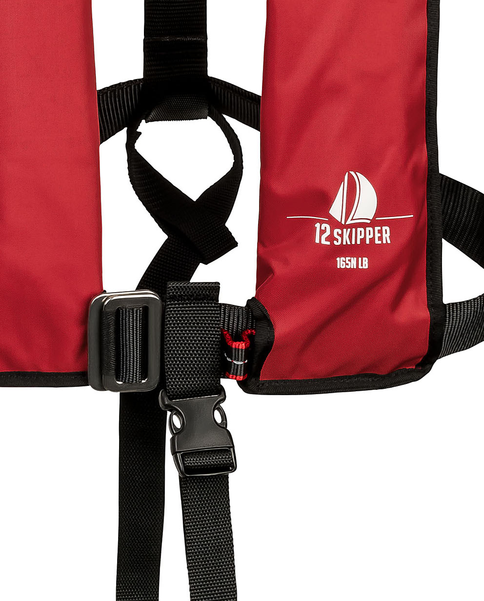 12skipper giubbotto di salvataggio automatico 165N ISO con imbragatura, rosso