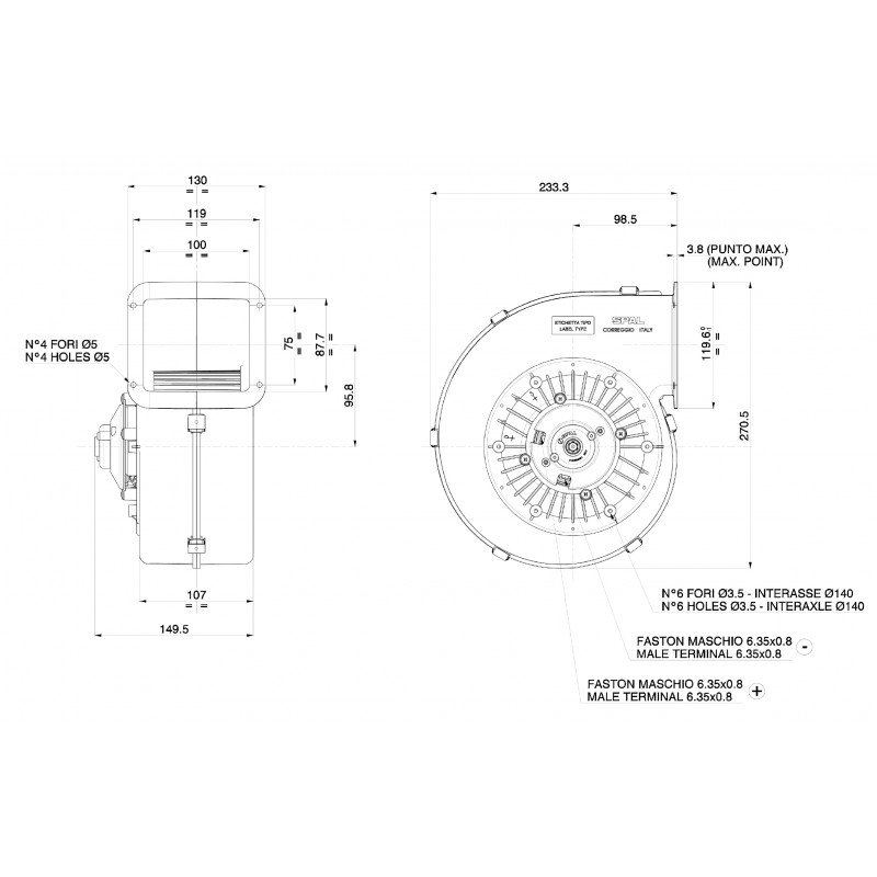 Aspiratore 12v. Sinistro
