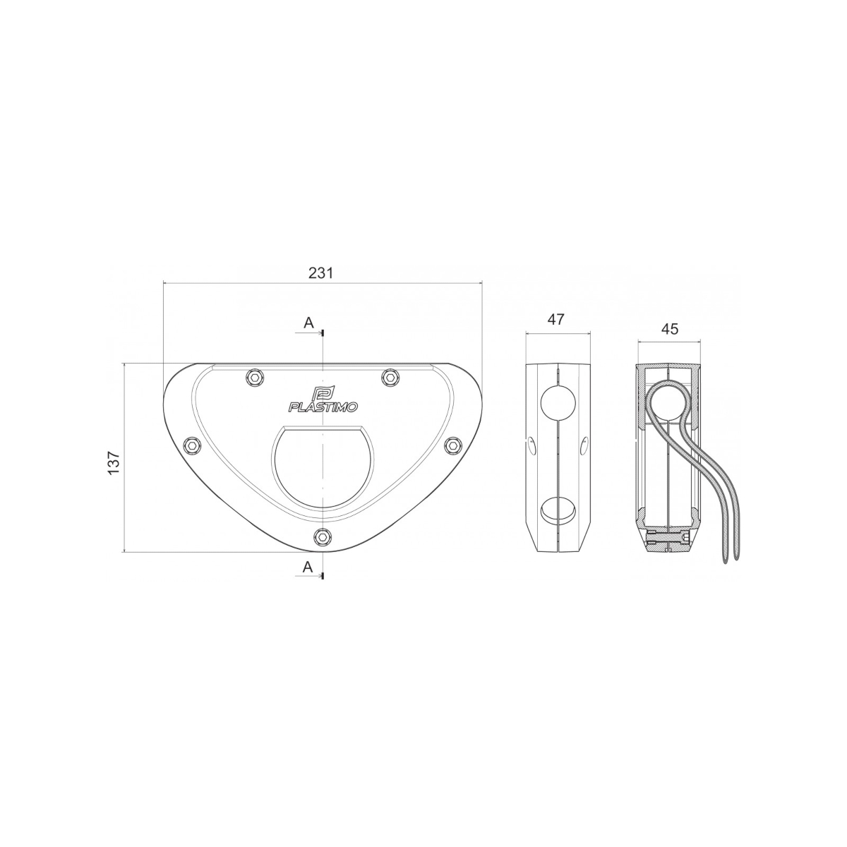 Plastimo Supporto per motore fuoribordo con cavo, bianco