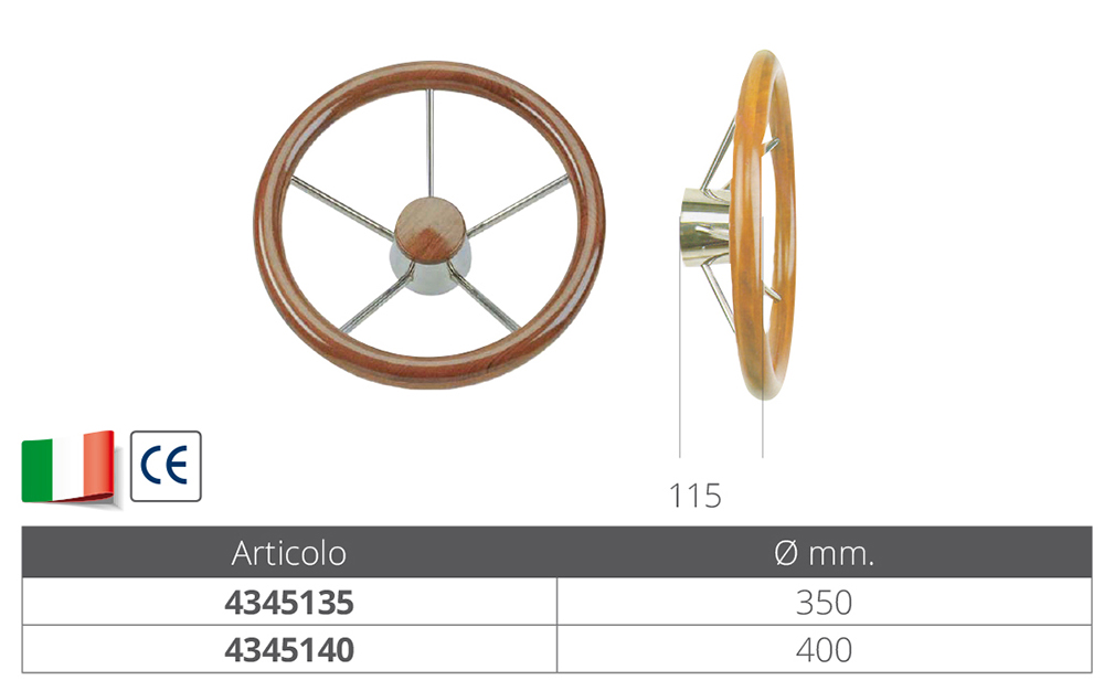 Savoretti Ruota Timone Teak Ø Mm.350
