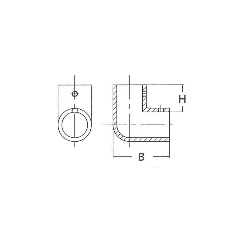 Angolare inox 90° ø mm.25