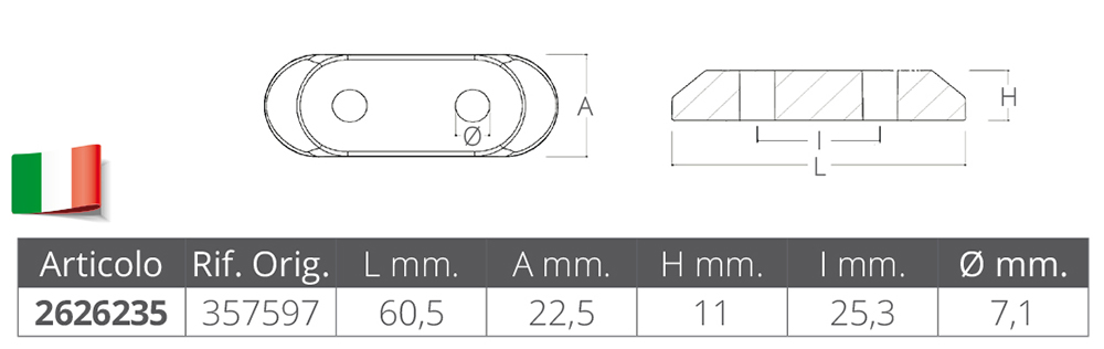 Tecnoseal Piastrina In Zinco