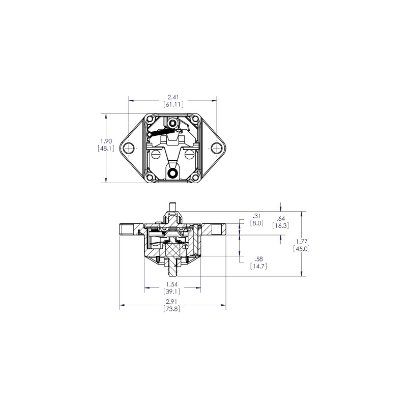 Blue Sea Magnetotermico ad incasso 50a
