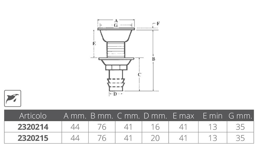 Marine Town Sfiato Inox 316 Incasso Ø Mm.20