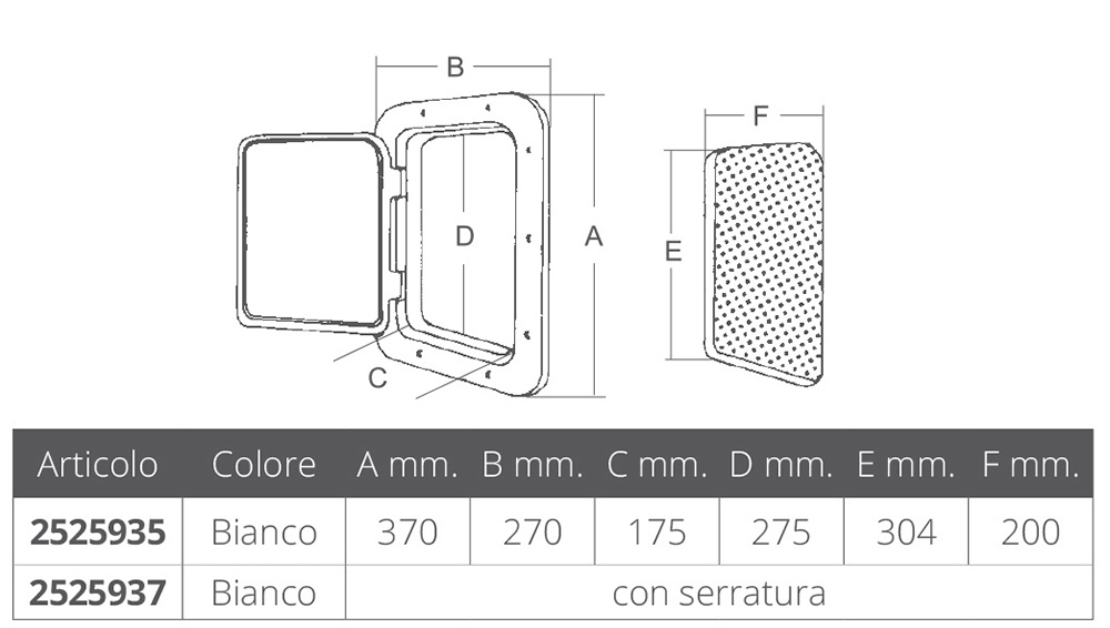 Ceredi Giovanni Sportello Bianco Mm. 270x370