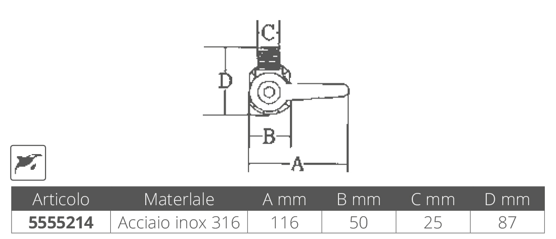 Marine Town Base Antenna Inox 316 Per Tubo