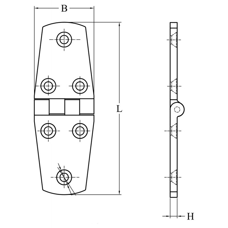 Cerniera inox mm.76x38