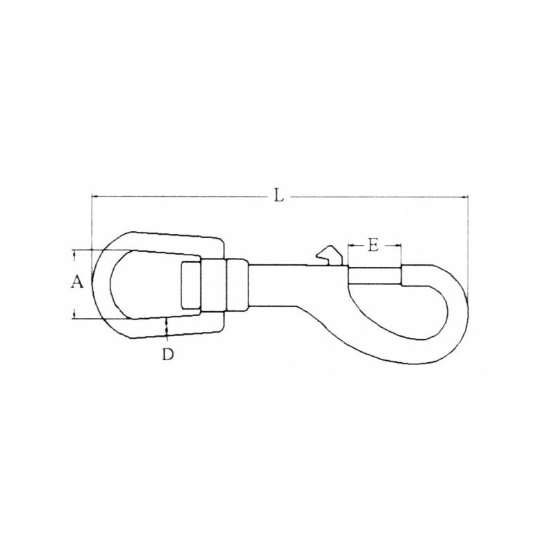 Moschettone inox mm.80