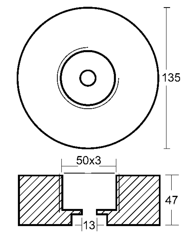 Tecnoseal Anodo Tondo Ø Mm.135 H.47