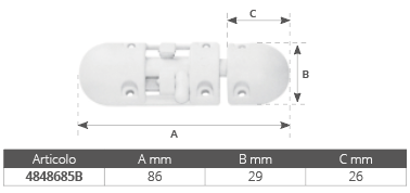 Nuova Rade Catenaccio Nylon Bianco Mm.86x29x26
