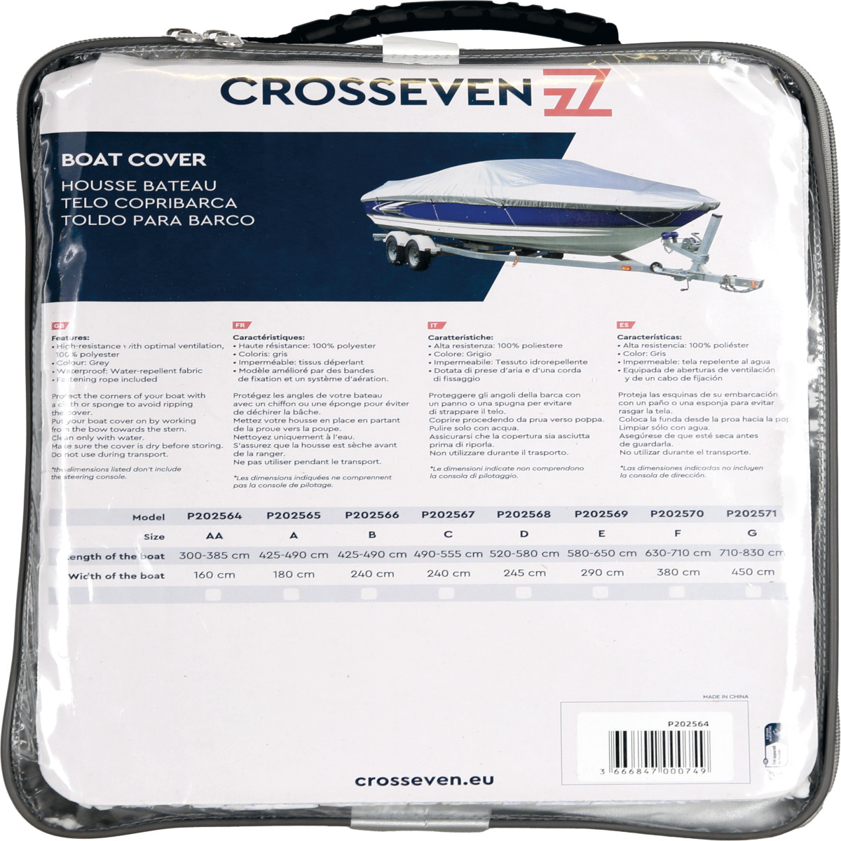 Crosseven Copertura per barca - Colore grigio