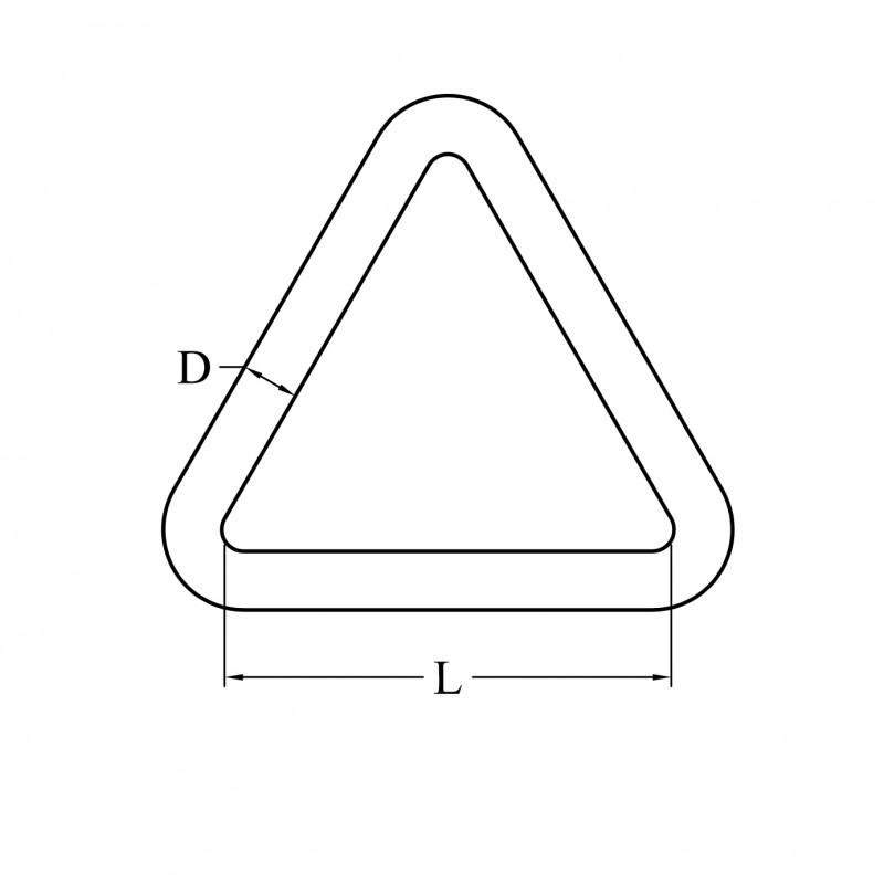 Triangolo inox 316 ø mm.5x30