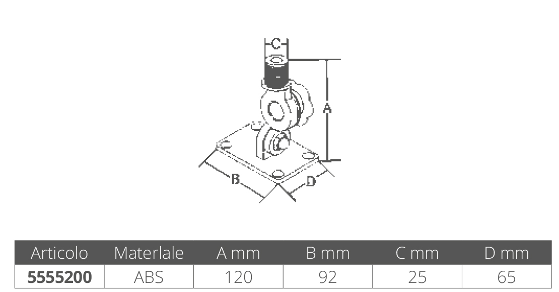 Marine Town Base Antenna Abs Doppio Snodo
