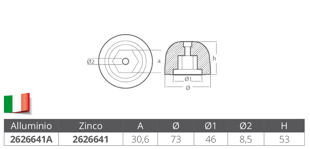Tecnoseal Ogiva Alluminio Sidepower-Sleipner