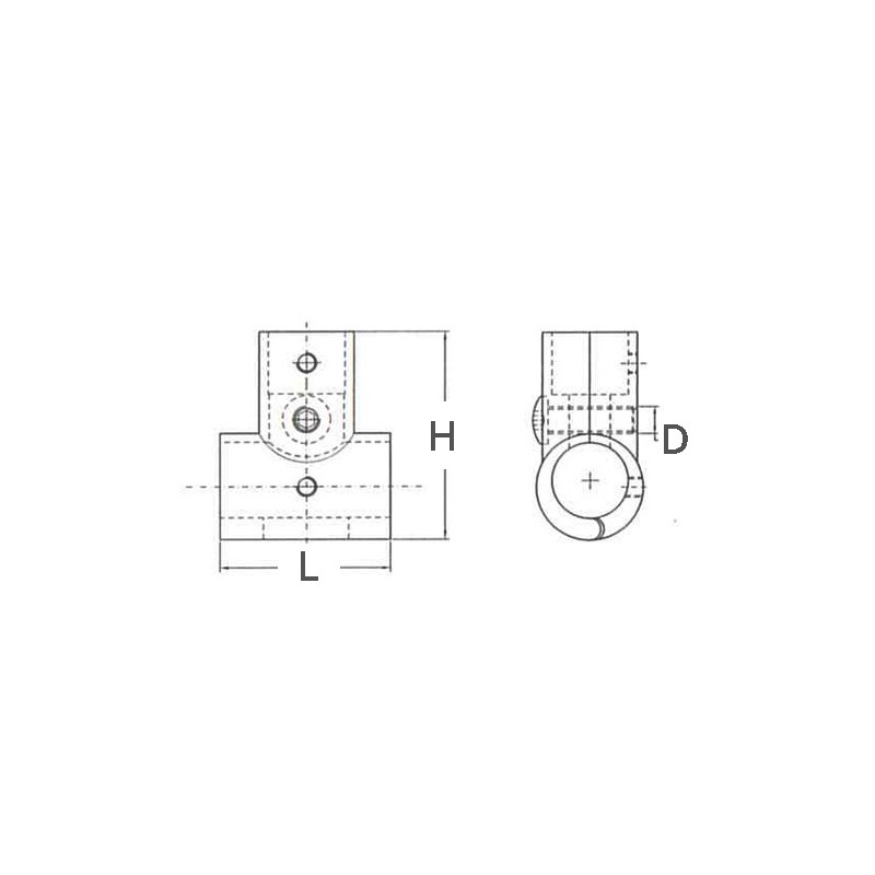 Tee inox apribile 90° ø mm.25