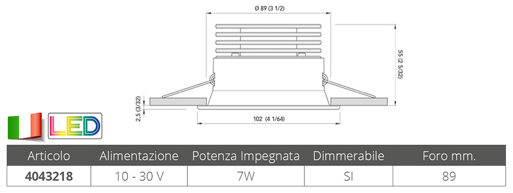 Quick Faretto Ad Incasso Cristian 7w
