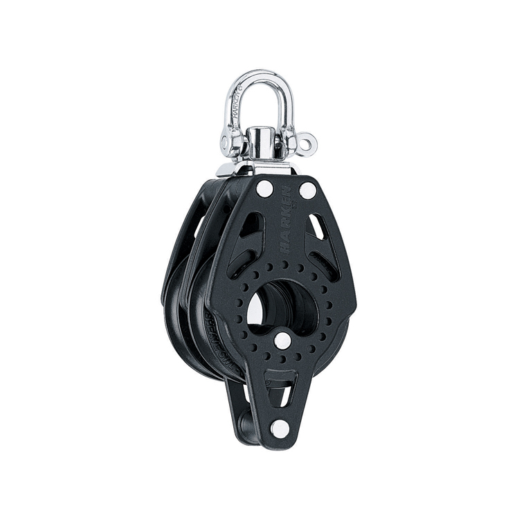 Harken bozzello Carbo 75 mm - doppio con grillo girevole e arricavo