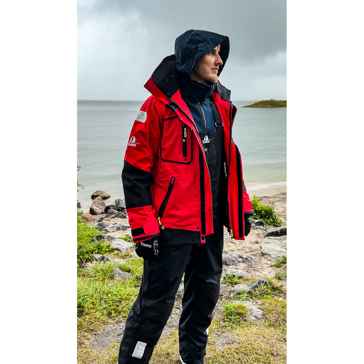 DEAL: 12skipper Magellan Offshore Set Unisex - Giacca rosso S, pantaloni neri XS