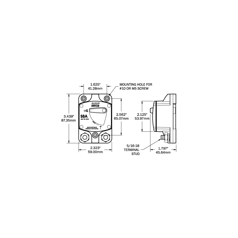 Blue Sea Magnetotermico hd a filo 120a