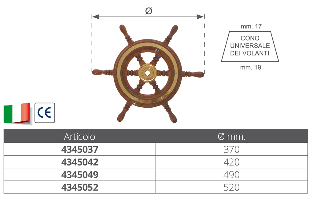 Savoretti Ruota Timone Ø Mm.370