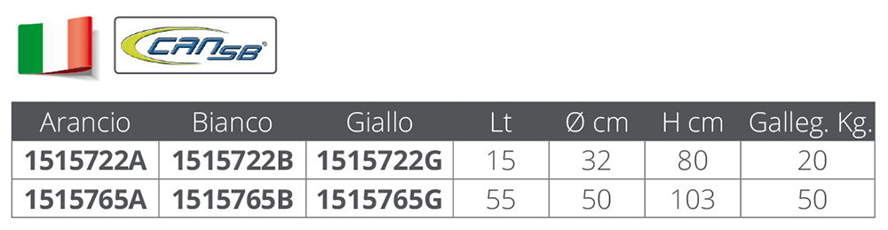 Can-Sb Marine Gavitello Bianco C/Asta Lt.15