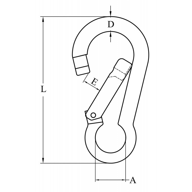 Moschettone inox 316 ø mm.5x50