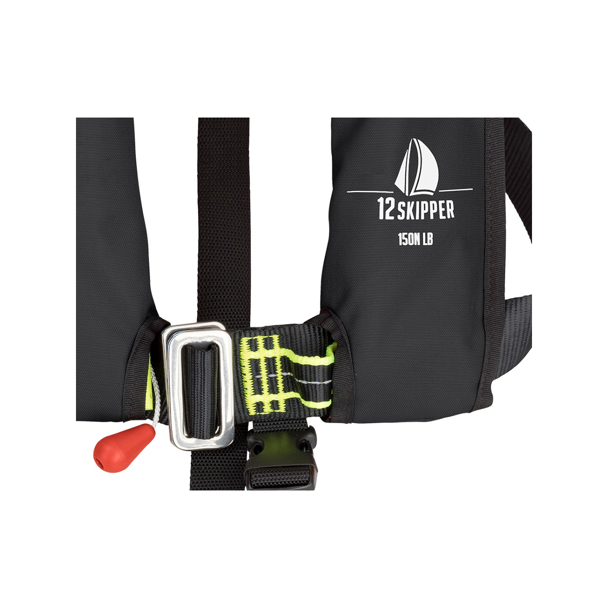 12skipper gilet automatico per bambini 150N ISO con imbragatura, nero