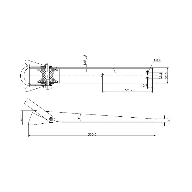Musone di prua inox mm. 390