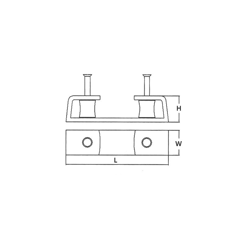 Passacavo a rullo mm.205x40x50h