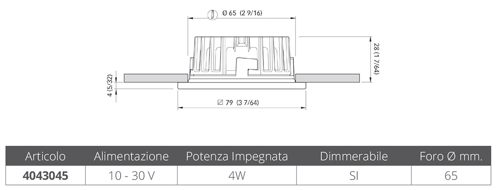 Quick Faretto Ad Incasso Blake Hp