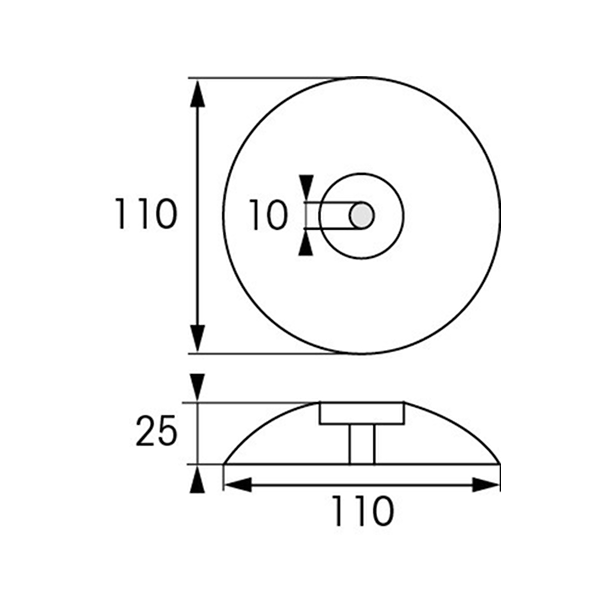Plastimo Anodo del timone in magnesio 110mm Ø (x2)