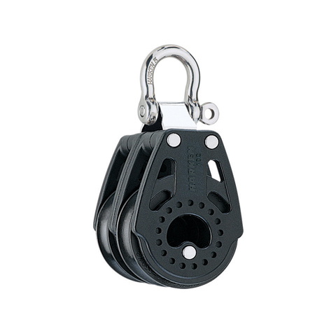 Harken bozzello Carbo 40 mm - doppio con grillo, girevole a 90°