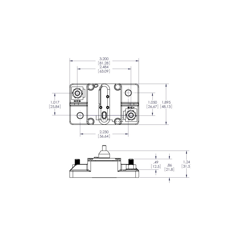 Blue Sea Magnetotermico a filo 60a