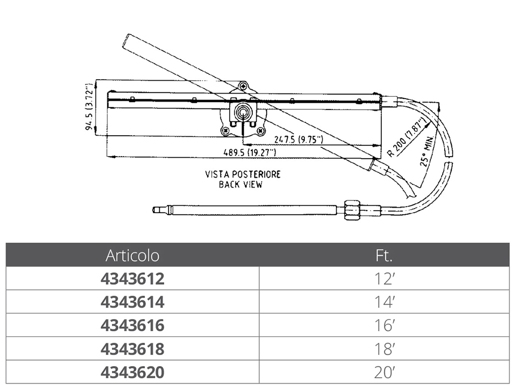 Ultraflex Timoneria Tm86 Da 20'