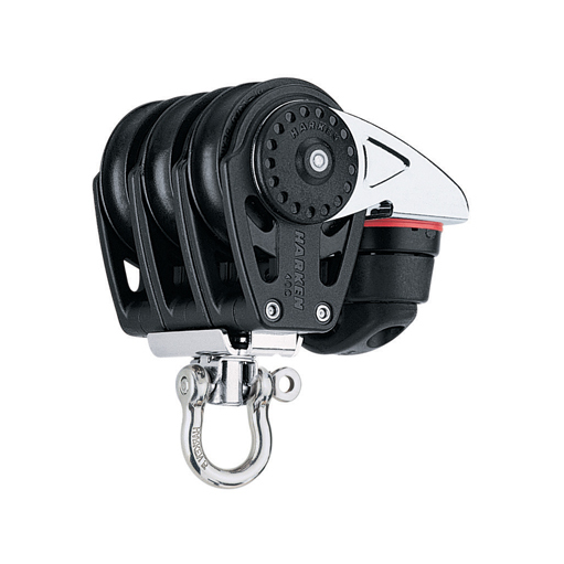 Harken bozzello Carbo per scotta randa 75 mm - triplo con grillo girevole e strozzatore