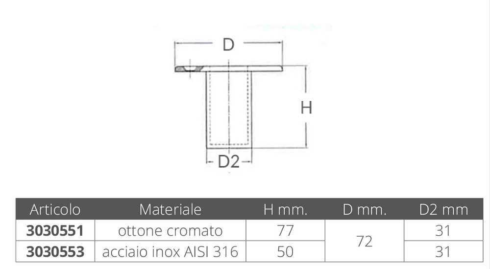 Foresti E Suardi Boccola Incasso Ø Mm.25