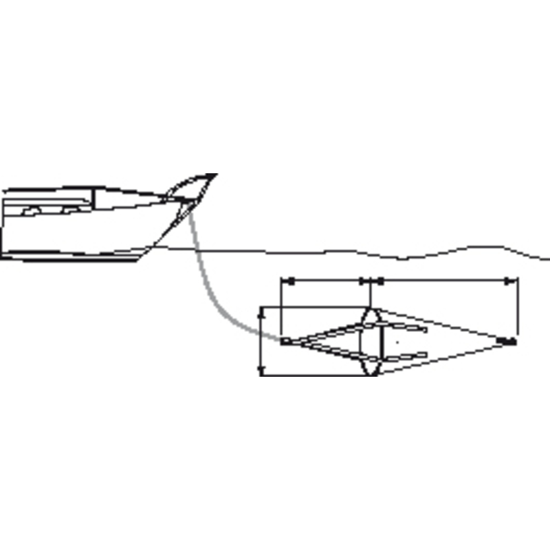 Plastimo Ancora a paracadute blu, lunghezza 120 cm, diametro 60 cm