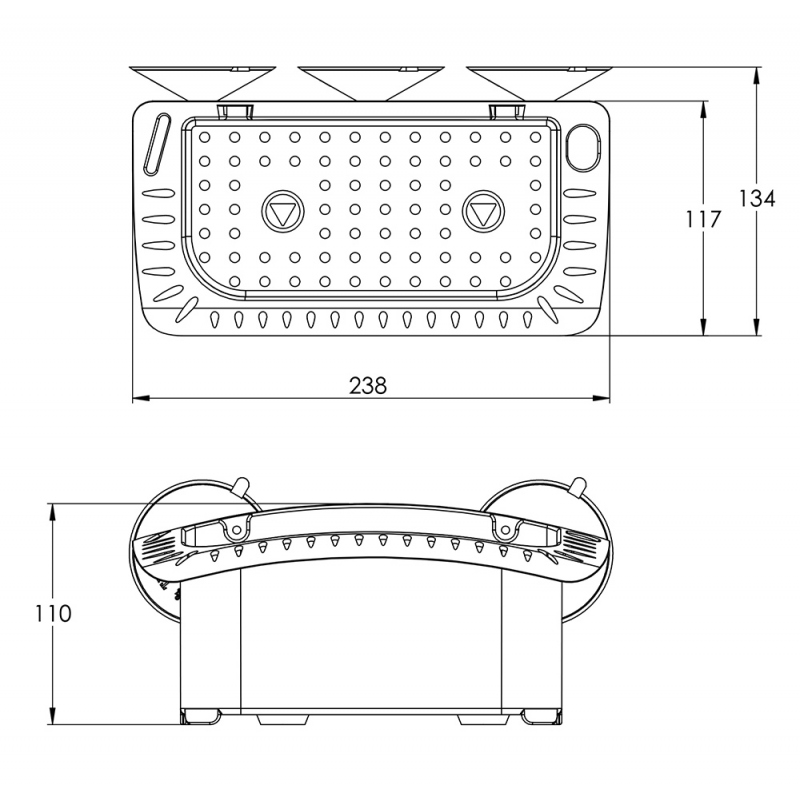 Portabicchiere mm.238x110x134