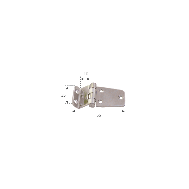 Cerniera inox a squadra mm.53x37