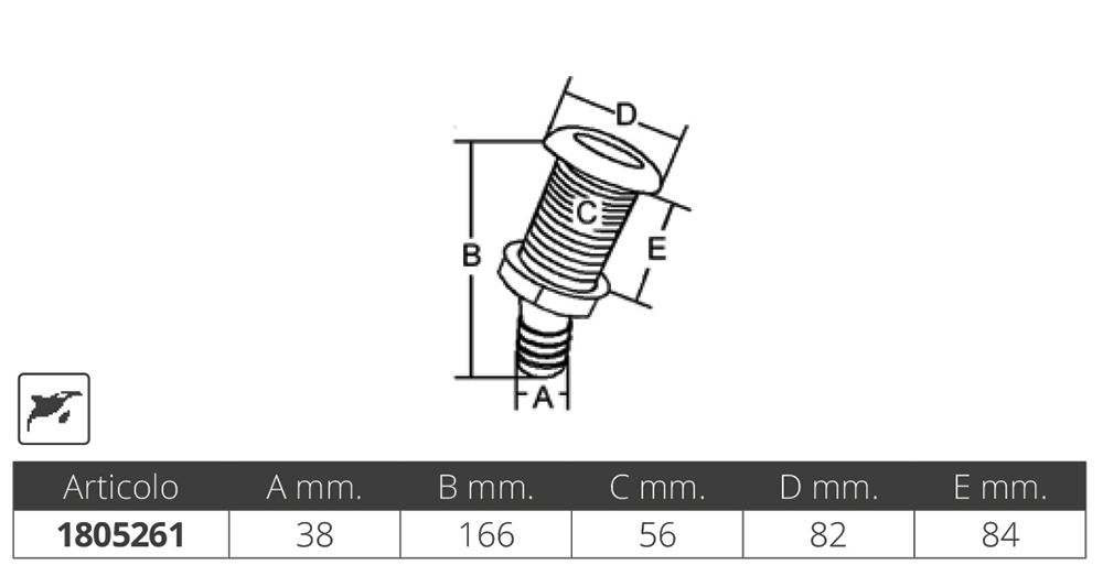 Marine Town Scarico Pvc/Inox Incl. Ø Mm. 38
