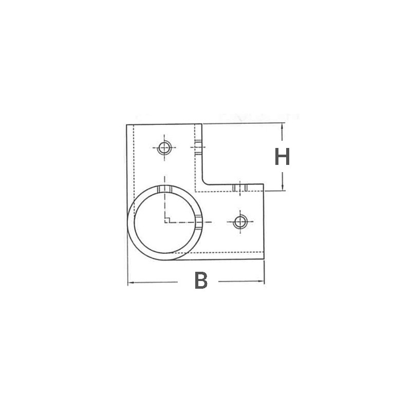 Angolare inox 3 vie 90° ø mm.22