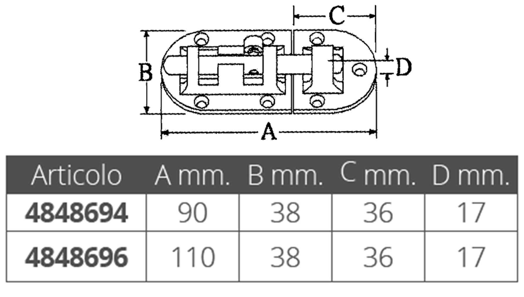 Marine Town Catenaccio Inox Mm.90