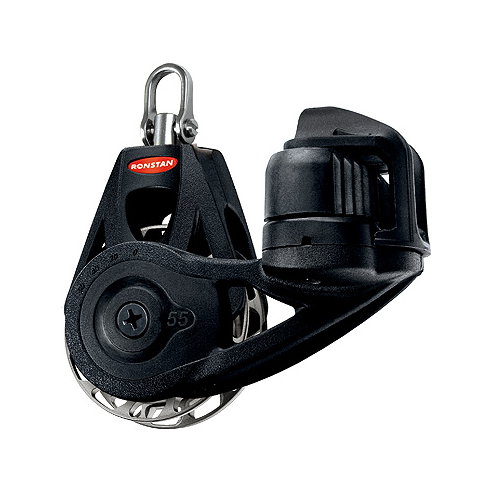 Ronstan bozzello Orbit serie 55 RT - singolo con grillo girevole e strozzatore, automatico e manuale