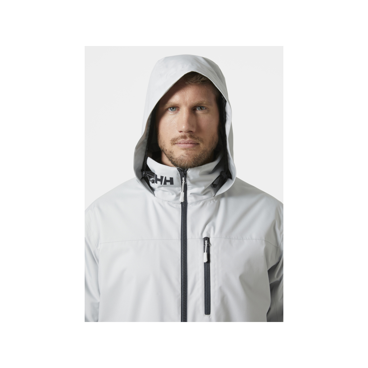 Helly Hansen Crew Hooded Giacca da vela Midlayer 2.0 da uomo grigia, taglia 2XL