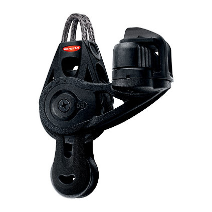 Ronstan bozzello Orbit serie 55 BB - bozzello a violino con anello e strozzatore