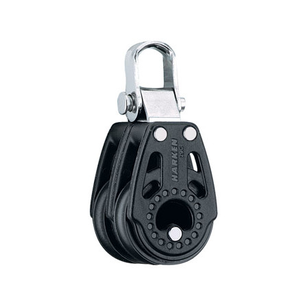 Harken bozzello Carbo 29 mm - doppio con staffa, girevole a 90°